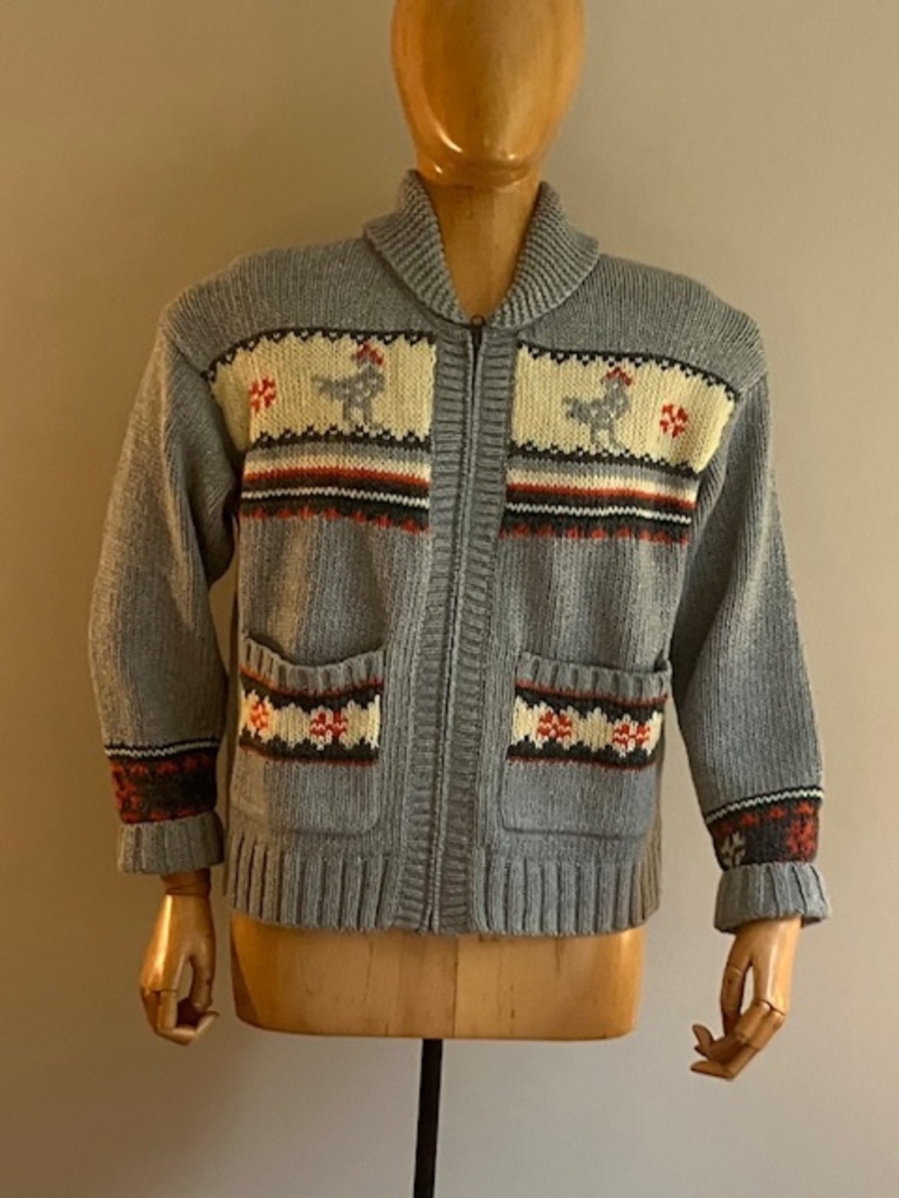 Toad&Co Nitsa Cardigan, Gray with Chickens Small NEW - Picture 2 of 4